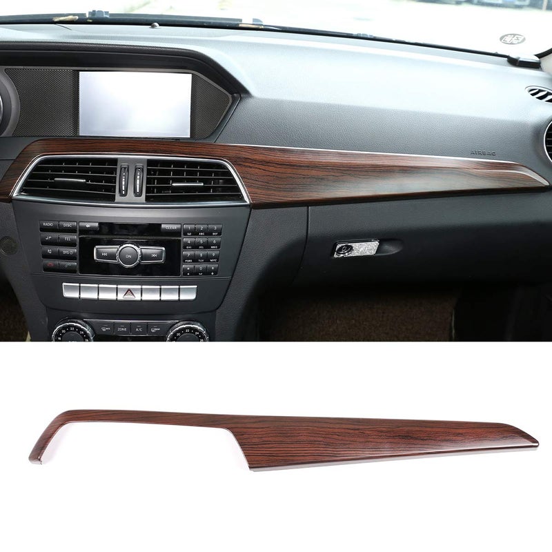 CHEYA ABS Pine Wood Grain Car Center Console Dashboard Cover Panel for Mercedes Benz C Class W204 2010-2013 Left Hand Drive Accessories (Pink Wood Grain) - Image 4